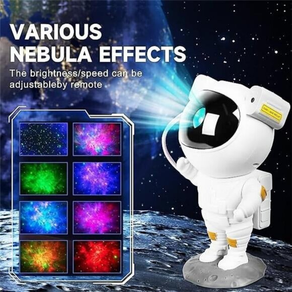 Star Projector Galaxy Night Light Astronaut Galaxy Projector with Timer and Rem - Picture 3 of 7